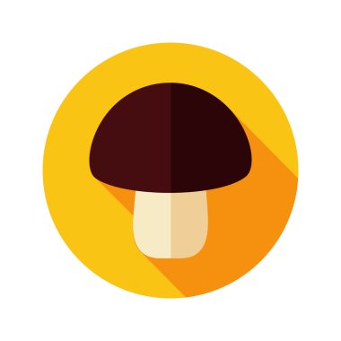 Uzun gölge ile mantar düz simgesi