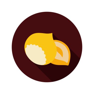 Uzun gölge ile fındık düz simgesi