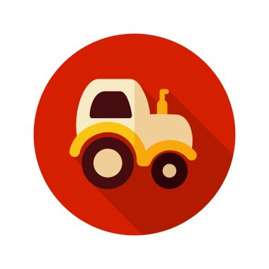 Uzun gölge ile traktör düz simgesi