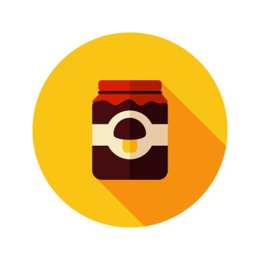 Uzun gölge ile mantar konserve düz simgesi