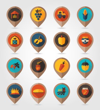 Sonbaharda hasat Şükran düz eşleme PIN simgesi