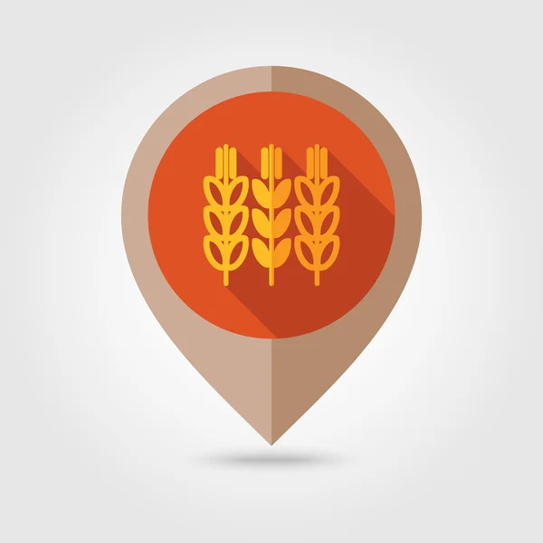 Шипы плоской иконки пшеницы — стоковый вектор