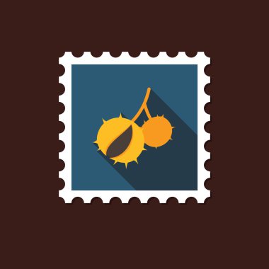 Uzun gölge ile kestane düz pul