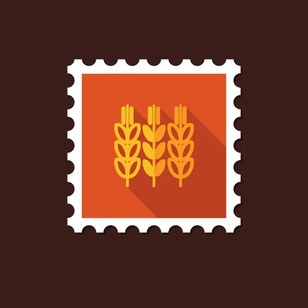 Колоски пшеничної плоскої марки з довгою тінь — стоковий вектор