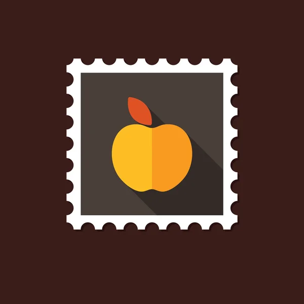 Плоская марка Apple с длинной тенью — стоковый вектор