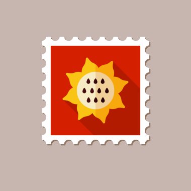 Uzun gölge ile ayçiçeği düz pul