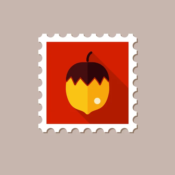 Écrou timbre plat avec ombre longue — Image vectorielle