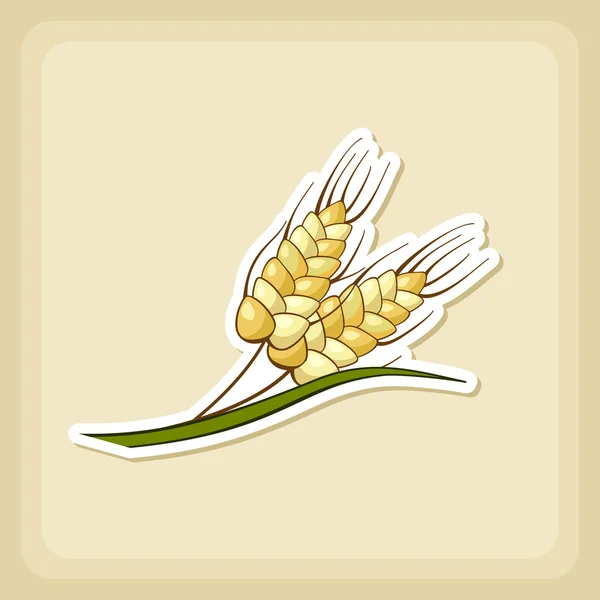 Spikelets tarwe pictogram, oogst Thanksgiving vector — Stockvector