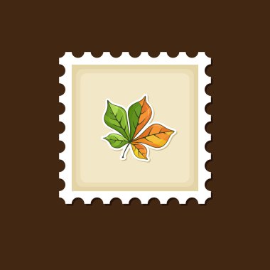 Sonbahar yaprakları damga, hasat Şükran vektör