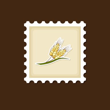 Spikelets buğday damga, hasat Şükran vektör