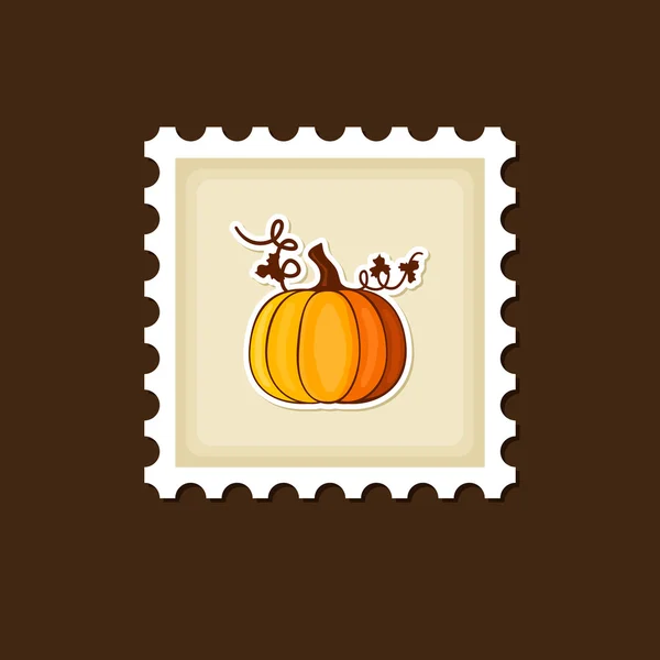 Pumpkin stamp, Harvest Thanksgiving vector — Stock Vector