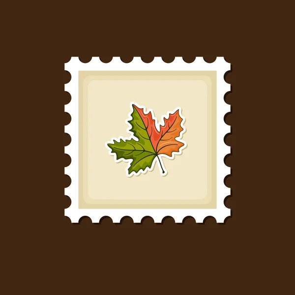Autumn Leaves stamp, Harvest Thanksgiving vector — Stock Vector