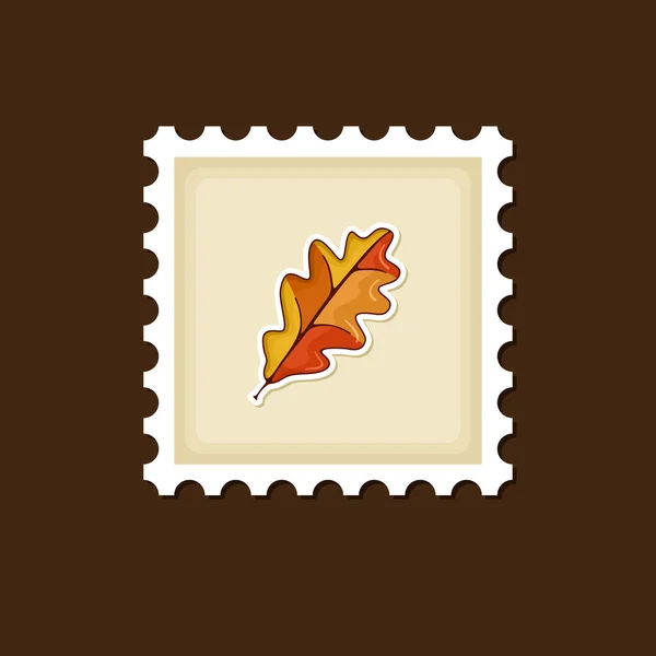 Autumn Leaves stamp, Harvest Thanksgiving vector — Stock Vector