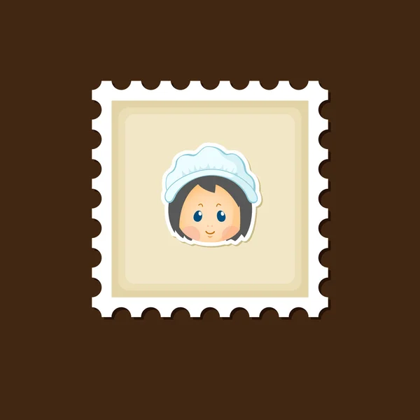 American Pilgrim children stamp, Thanksgiving day — Stock Vector