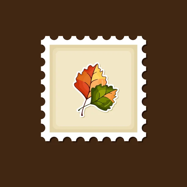 Autumn Leaves stamp, Harvest Thanksgiving vector — Stock Vector