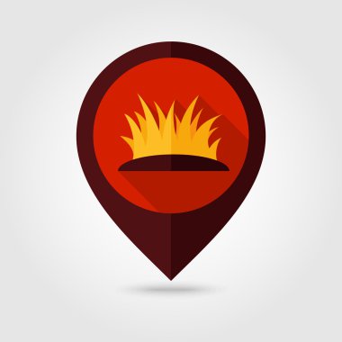 Sonbahar çimleri düz eşleme PIN simgesi