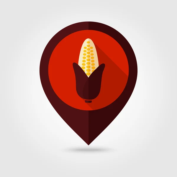 Corn flat mapping pin icon — Stock Vector