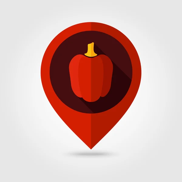 Pfeffer flat mapping pin icon — Stockvektor