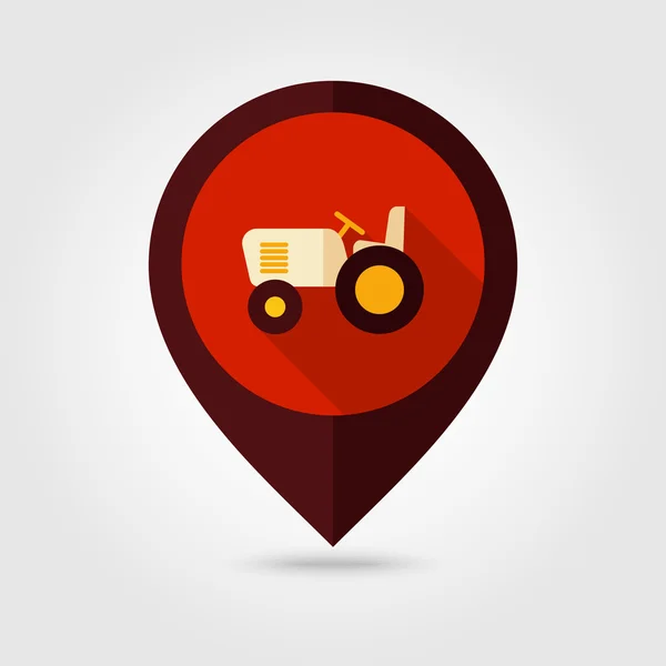 Tractor flat mapping pin icon — Stock Vector