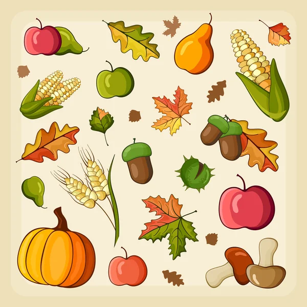 Thanksgiving Harvest icon set — Stock Vector