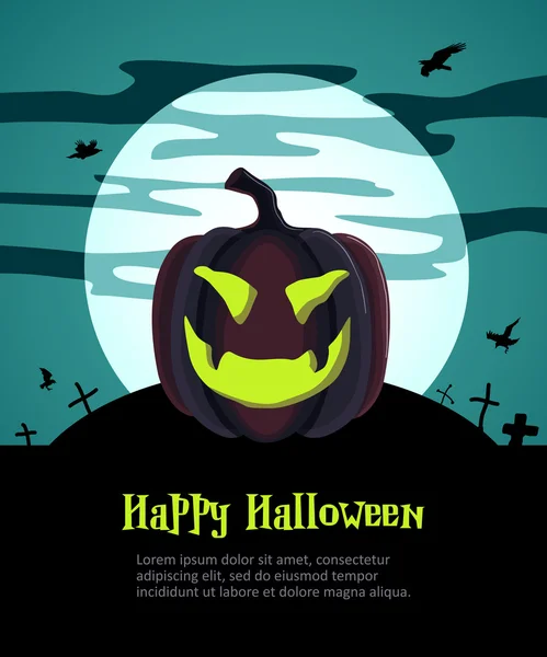 Feliz cartel de Halloween. Ilustración vectorial. — Archivo Imágenes Vectoriales