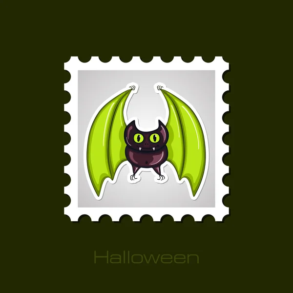 Timbro pipistrello di Halloween — Vettoriale Stock