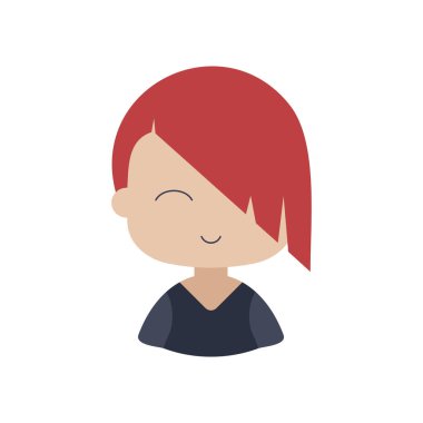 Kısa saç vektör ikonu olan güzel bir genç kadın. Avatar karakter portresi işaretleri. Web sitenizin tasarımı için grafik sembolü, logo, uygulama, UI