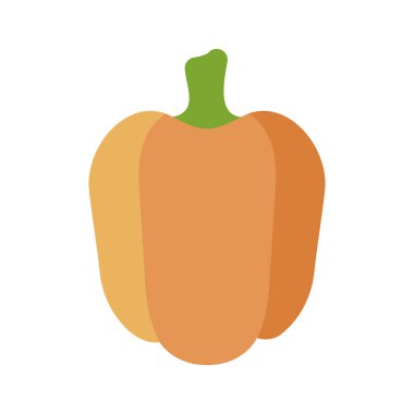Bell Pepper veya Paprika izole edilmiş tasarım vektörü ikonu. Sebze işareti. Gıda ve içecek web sitesi için grafik sembolü, uygulama tasarımı, mobil uygulamalar ve yazdırma ortamı, logo, UI