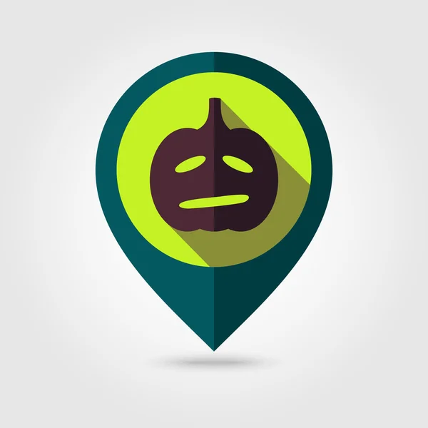 Halloween calabazas mapping pin icono — Vector de stock