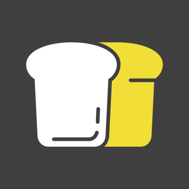 Bir somun kızarmış ekmeğin tek dilimli basit bir simgesi. Kahvaltı temalı tasarımlar, gıda ambalajı ya da market uygulamaları için mükemmel..