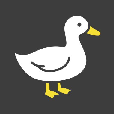 Tüm ördeğin simgesi. Hayvan, kümes hayvanları, yemek menüleri veya tarım uygulamaları için mükemmel.