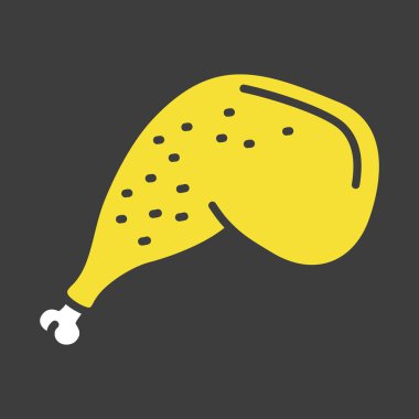 Pişmiş ördek bacağı ya da çeyreklik simgesi. Restoran menüleri, fast food ya da kümes hayvanı markası tasarımları için ideal.