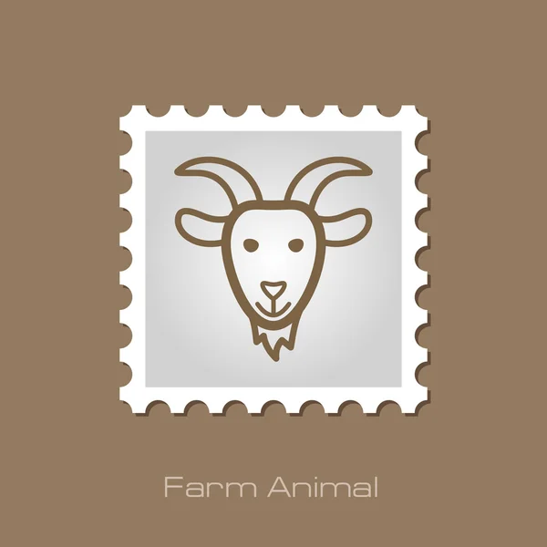 Goat stamp. Animal head vector illustration — Stock Vector