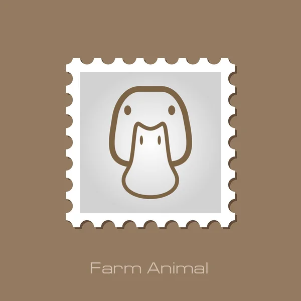 鸭子邮票。动物头矢量图 — 图库矢量图片