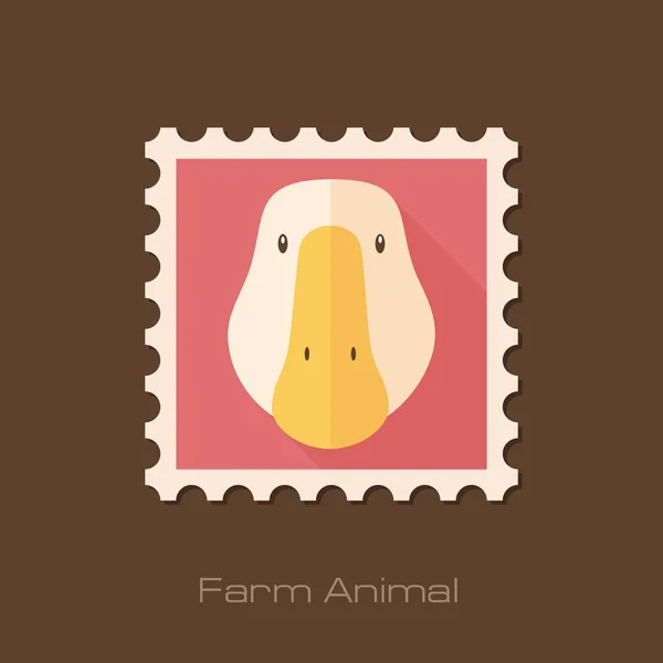 Goose flat stamp. Animal head vector illustration — Stock Vector