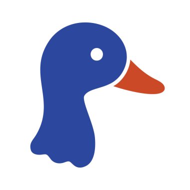 Profilde bir ördek kafası simgesi, hayvan, çiftlik, kuş ya da vahşi yaşam ile ilgili grafik tasarım projeleri için mükemmel.