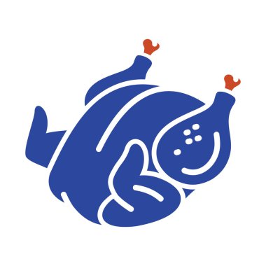 Pişmiş, kavrulmuş tavuk ya da hindinin simgesi. Bayram menüleri, yemek temaları ya da yemek hazırlama tasarımları için ideal.