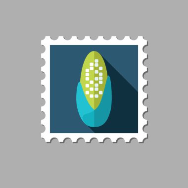 Uzun gölge ile mısır koçanı düz pul