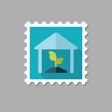 Uzun gölge ile sera düz pul