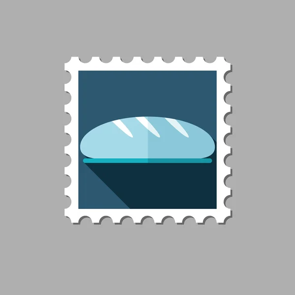 Pain timbre plat avec ombre longue — Image vectorielle