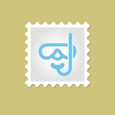 Dalış maske vektör damgası