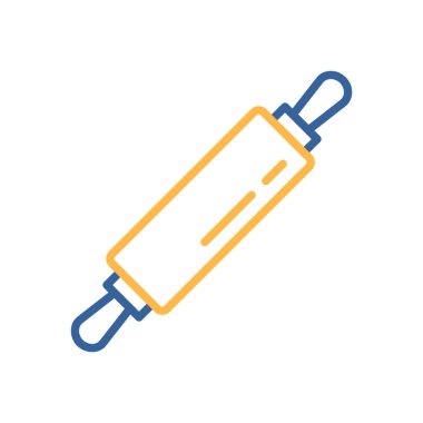 A simple icon of a classic rolling pin. Designed in a clean, modern, flat outline style. Ideal for baking blogs, recipe apps, and kitchen supply websites