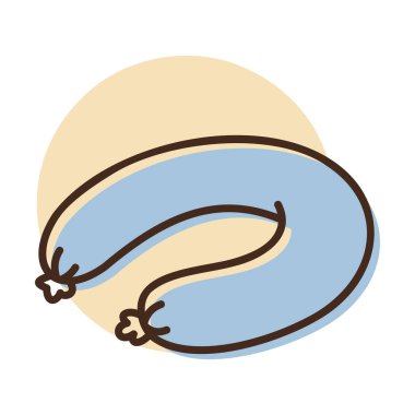 Salam halkasının minimalist yassı vektör simgesi. Şarküteri reklamları, gıda ambalajları veya market uygulamaları için harika.