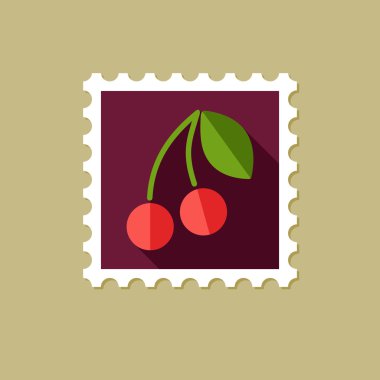 Uzun gölge ile kiraz düz pul