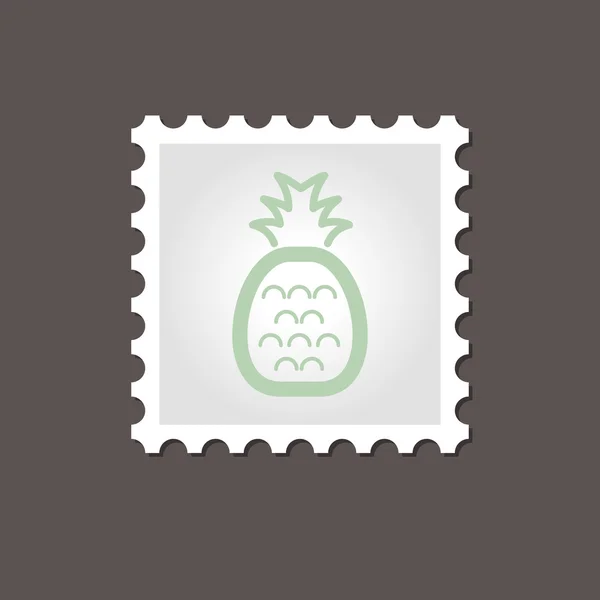 Timbre ananas. Illustration vectorielle de contour — Image vectorielle