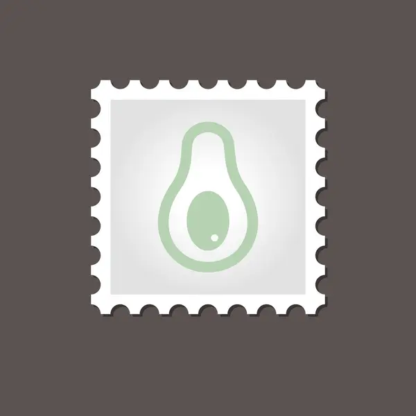 Avocado stempel. Overzicht vectorillustratie — Stockvector