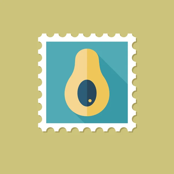 Avocat timbre plat avec ombre longue — Image vectorielle