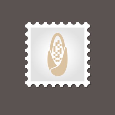 Mısır koçanı damgası. Anahat vektör çizim