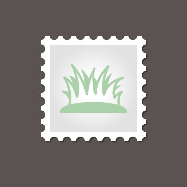 Çim damgası. Anahat vektör çizim