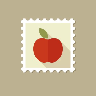 Uzun gölge ile Apple düz pul